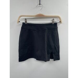 NWT Princess Polly Ravyn Skort Women's 0 Black Elastic Waist High Rise Athletic